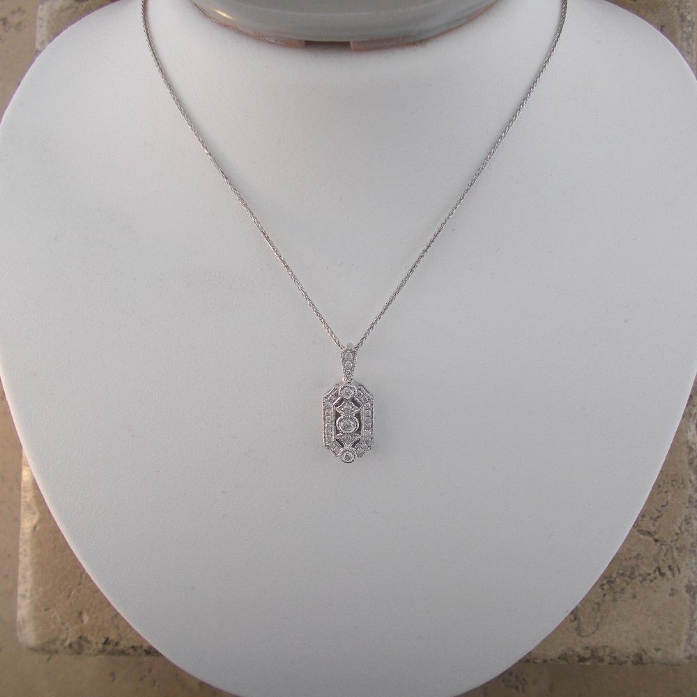 Diamond and White Gold Pendant